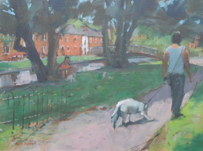 Dog walkers, Water Lane, Winchester